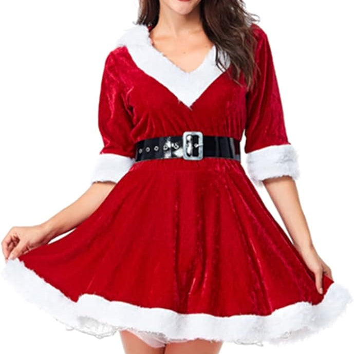 Jelysun Mrs. Claus Red Santa Costume for Women – Festive Dress